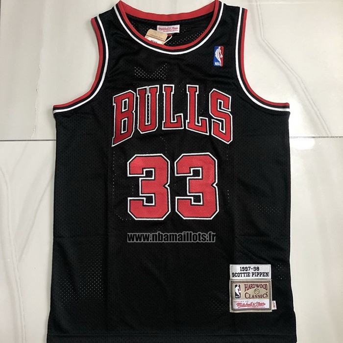 Maillot Chicago Bulls Scottie Pippen NO 33 Mitchell & Ness 1997-98 Noir